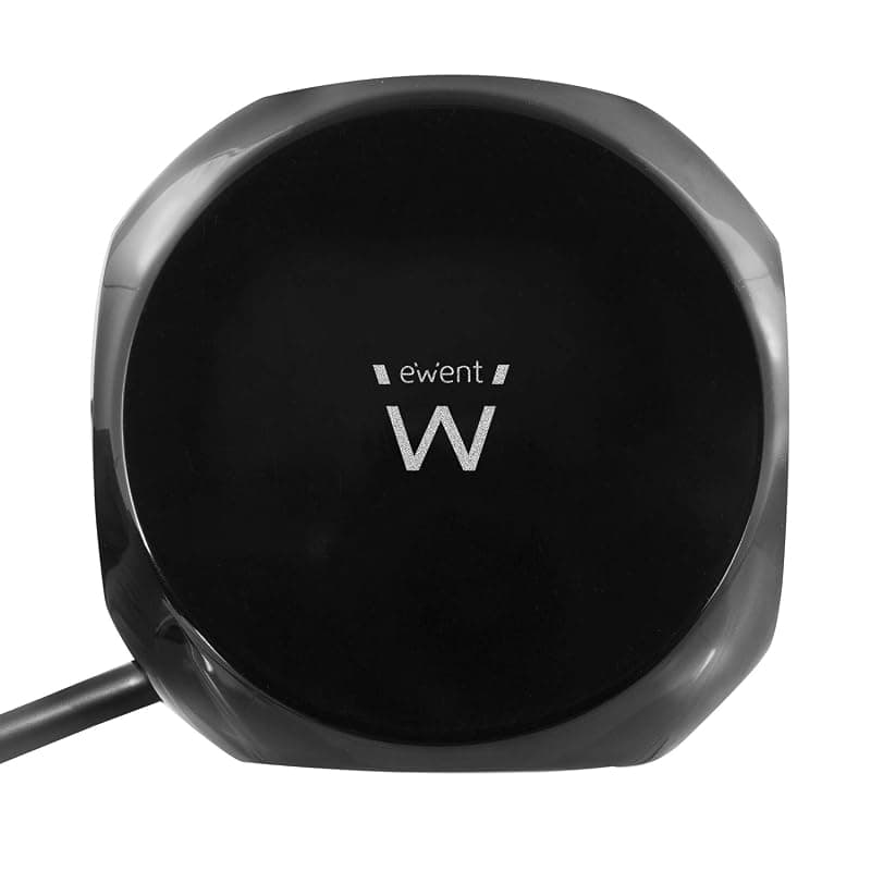 Ewent EW3938 Multipresa Ciabatta elettrica da tavolo 3 prese schuko + 3 prese USB 2.4A, cavo 1.5m spina schuko, nera — miniatura 3