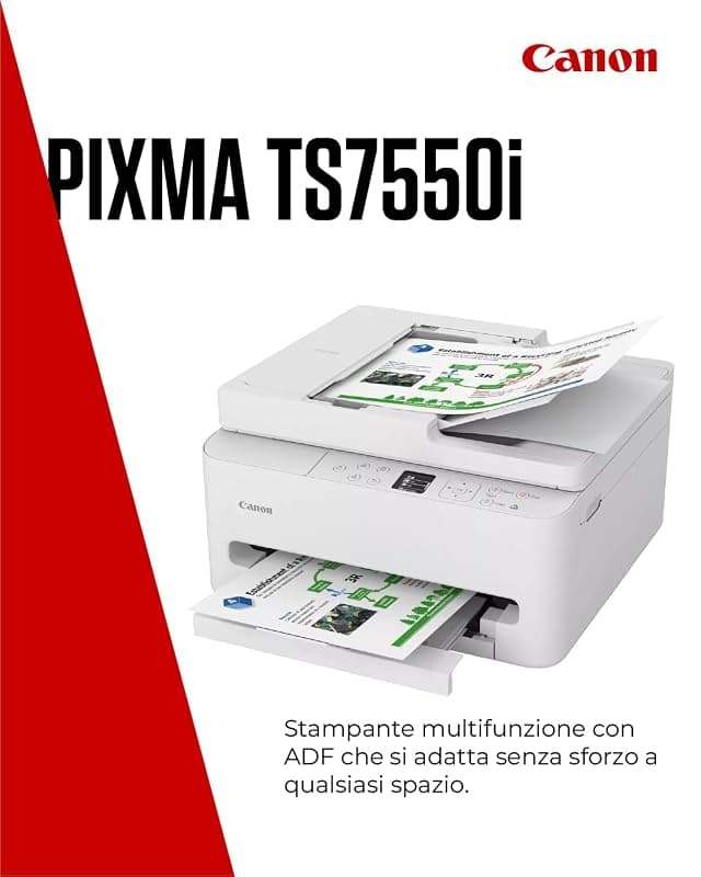 Canon PIXMA TS7550i Stampante Fotografica Multifunzione per Ufficio Wi-Fi — miniatura 2