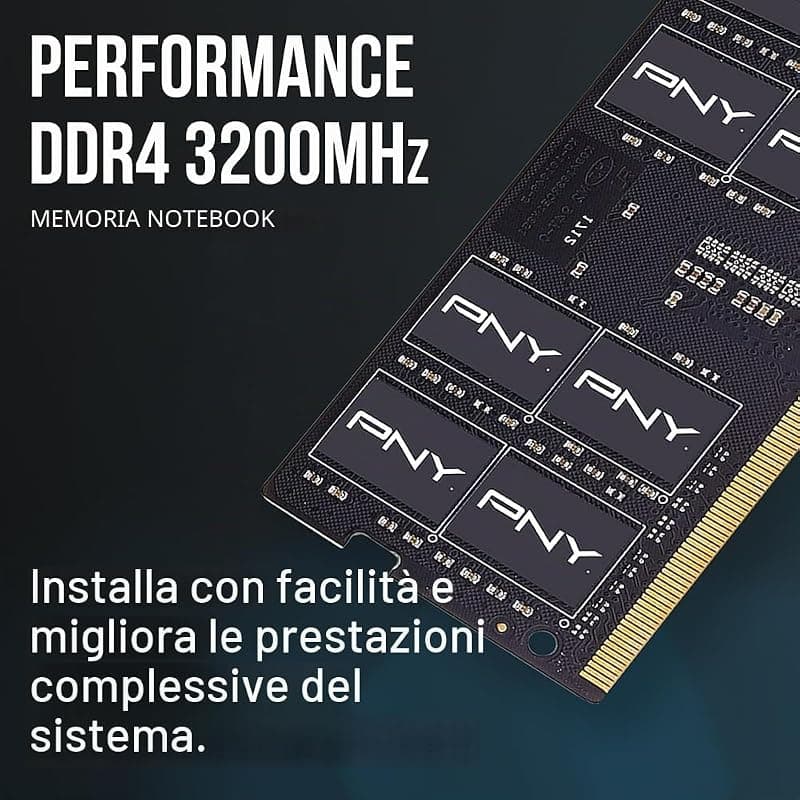 PNY RAM SO-DDR4 8GB 3200MHZ PC4-25600 Cl22 MN8GSD43200-SB — miniatura 4