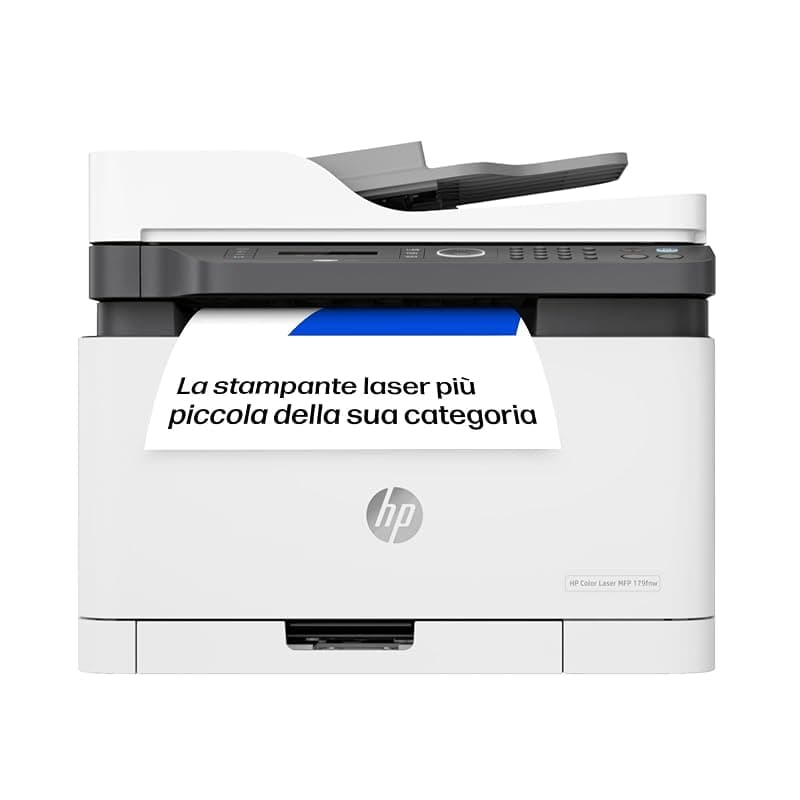 HP Color Laser MFP 179fnw 4ZB97A, Stampante Multifunzione A4 a colori, Stampa, Copia, Scansiona, ADF, Fax, Wi-Fi, Wi-Fi Direct, Ethernet, HP Smart, USB 2.0, 18 ppm in b/n, 4 ppm