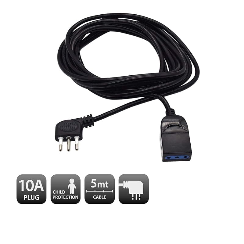Ewent Prolunga Elettrica 5 MT Presa Italiana 10A Nera EW3803 — miniatura 2