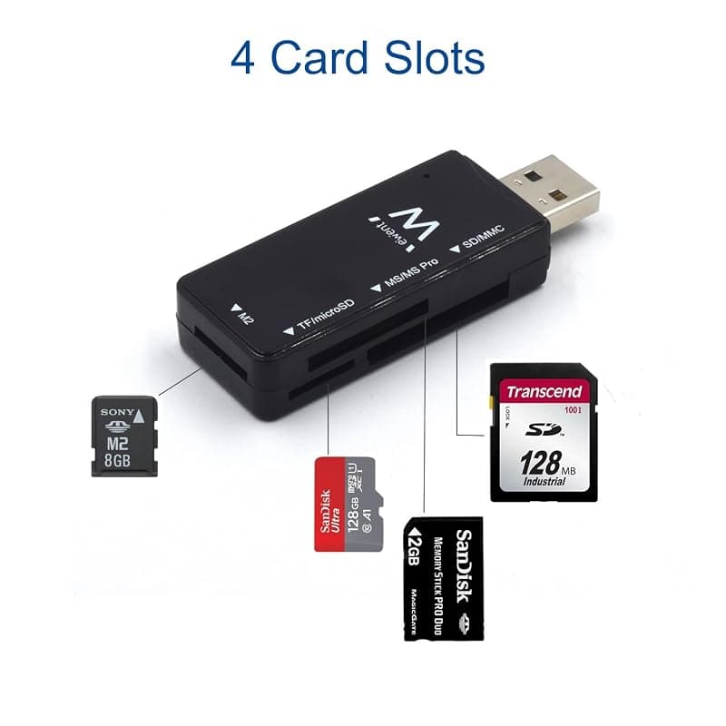 Ewent EW1049 - chiavetta USB lettore micro SD, Lettore schede SD USB 2.0, Adattatore schede di memoria SD/flash cards per PC, Macbook PRO ecc, supporta MMC/TF/SDXC/SDHC/Micro — miniatura 3