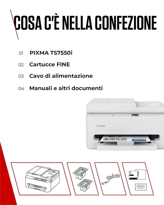 Canon PIXMA TS7550i Stampante Fotografica Multifunzione per Ufficio Wi-Fi — miniatura 7