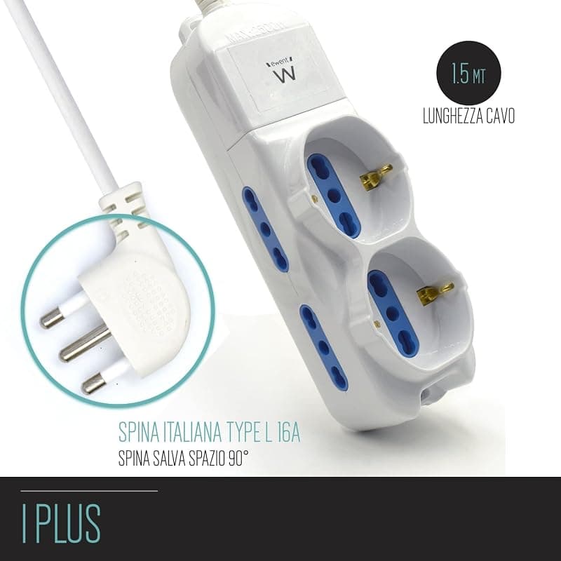 Ewent Multipresa 6 Posti con Spina Italiana 16A EW3920 — miniatura 3