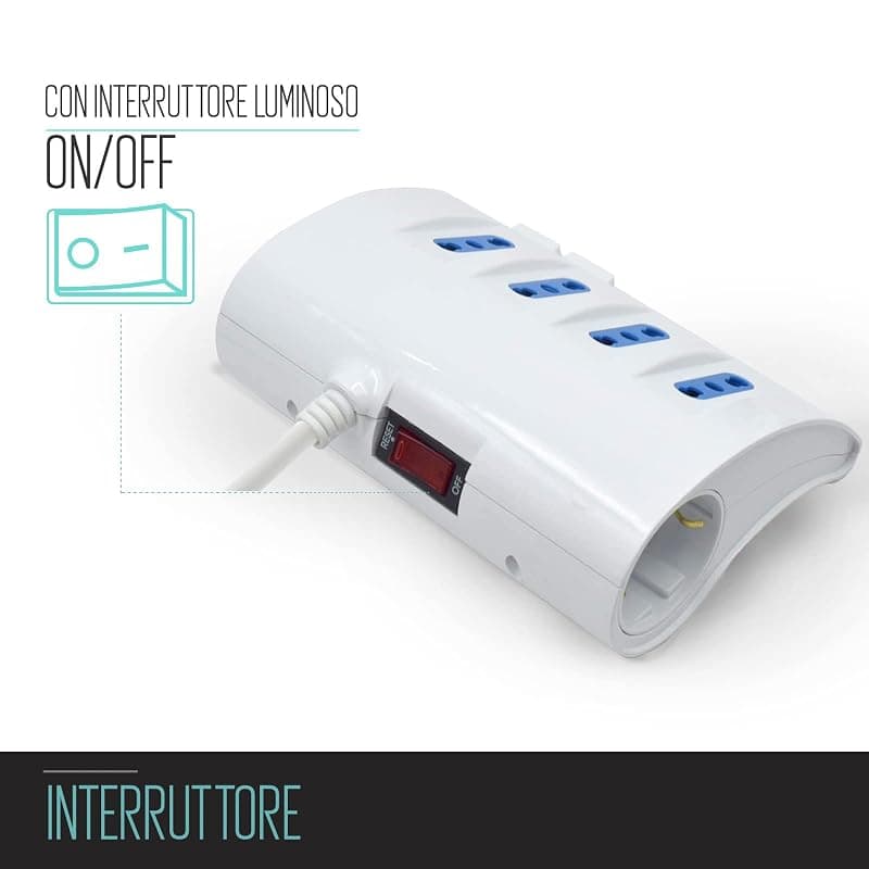Ewent Multipresa da Scrivania 4 Prese ITA 2 ITA/Schuko - 2 USB EW3934 — miniatura 3