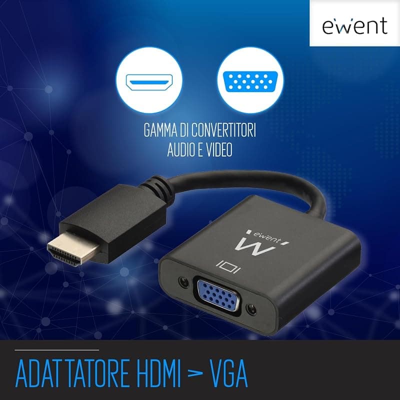 Ewent EW9864 - Convertitore HDMI a VGA (maschio a femmina) adattatore per computer, desktop, laptop, PC, monitor, proiettore, HDTV, Chromebook, Raspberry Pi, Roku, Xbox e — miniatura 2