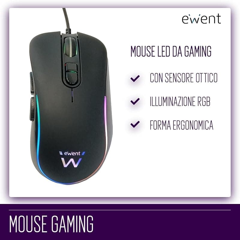 Play BY Ewent Mouse Ottico Gaming RGB USB 3600DPI PL3302 — miniatura 2