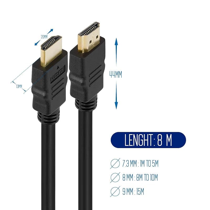 Ewent Cavo HDMI High Speed 1,4 con Ethernet A/A M/M 8,0MT EC1334 — miniatura 3