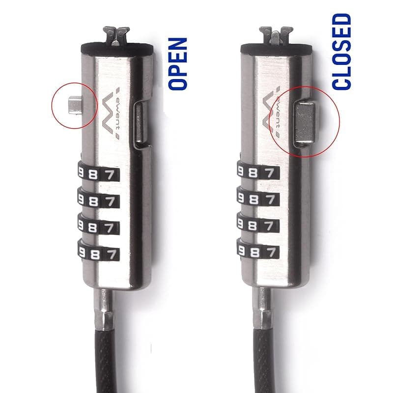 Ewent Cavo di Sicurezza con Lucchetto a Combinazione Notebook con Slot Nano EW1238 — miniatura 3