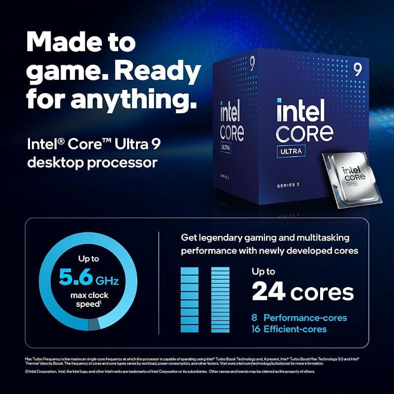 Intel® Core™ Ultra 9 per sistemi processore desktop 285 24 cores (8 P-cores + 16 E-cores) fino a 5.6 GHz — miniatura 2