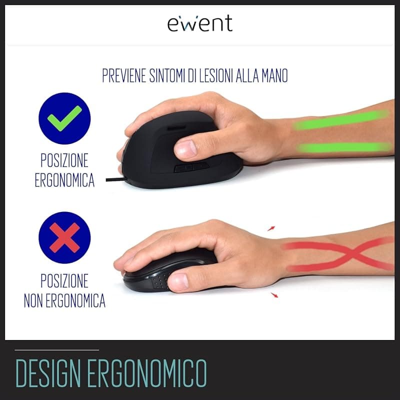 Ewent Mouse Ergonomico con Impugnatura Verticale USB EW3157 — miniatura 4