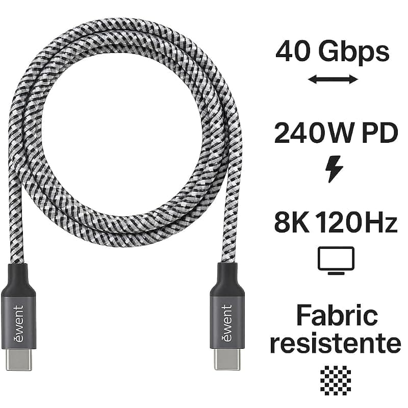 Ewent Cavo USB 4 GEN3 Type-C M/M 2MT EC1072 — miniatura 2