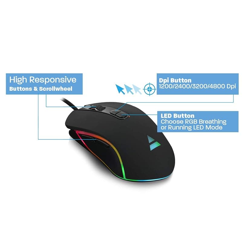 Ewent Mouse Gaming USB con LED 4800 DPI PL3301 — miniatura 5