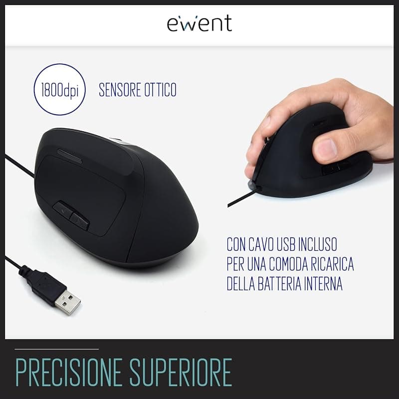 Ewent Mouse Ergonomico con Impugnatura Verticale USB EW3157 — miniatura 2
