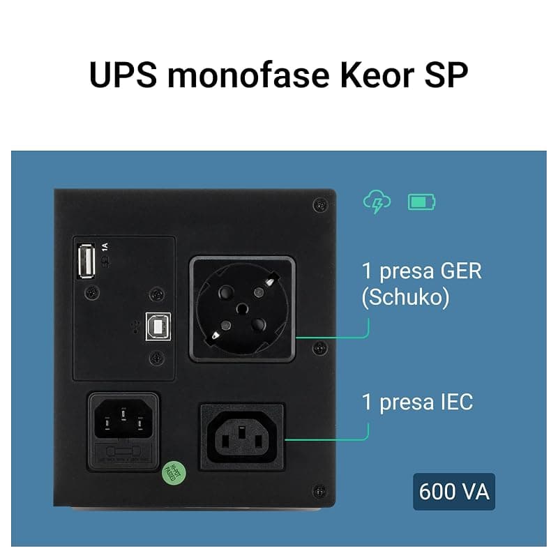 Legrand UPS Keor SP 600VA/360W Line-Interactive IEC + Shuko/IT LG-310181 — miniatura 5
