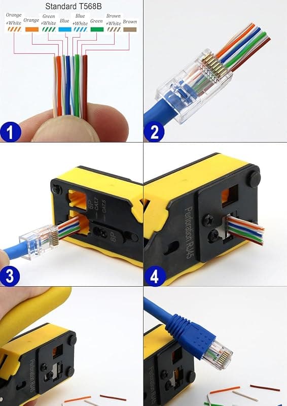 Ewent Pinza per Crimpare Professionale per Plug Modulari RJ45 CAT.5E/CAT.6/CAT.6A EW9006 — miniatura 4