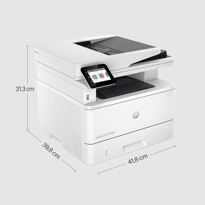 HP Laserjet Pro MFP 4102fdn 2Z623F, Stampante Multifunzione A4, Stampa Fronte e Retro Automatico in b/n, 42 ppm, USB Host, Fax, ADF, Gigabit Ethernet, Smart, Bianca — miniatura 4
