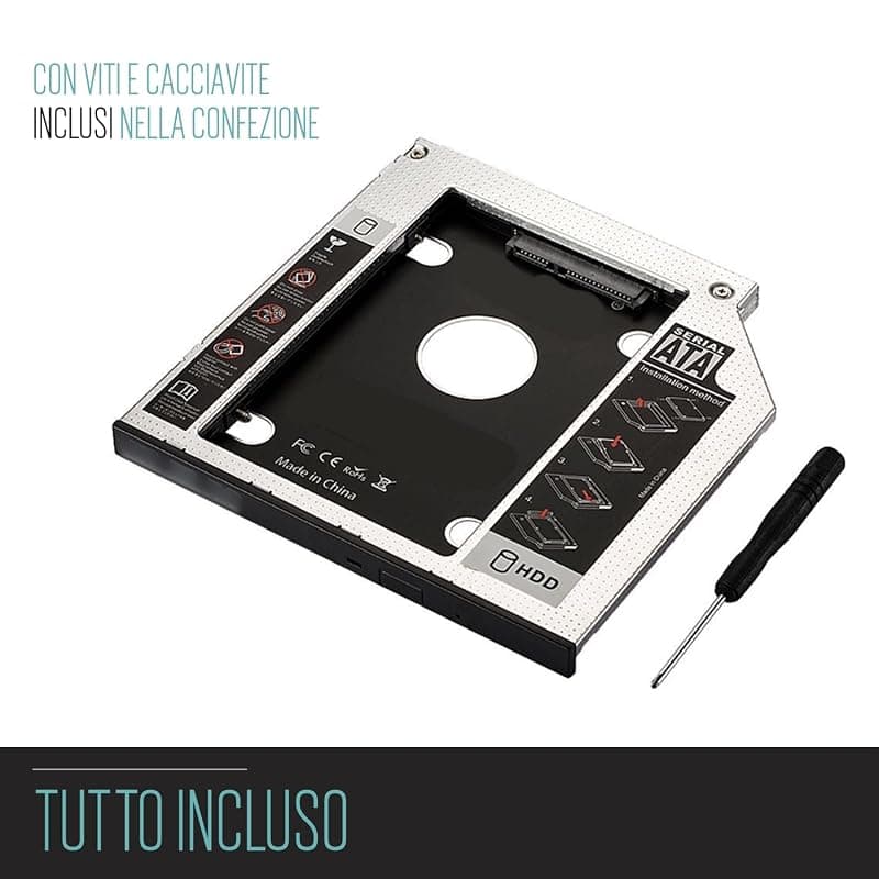 Ewent Caddy HDD/SSD SATA-III per Drive CD/DVD 9,5 MM EW7003 — miniatura 5