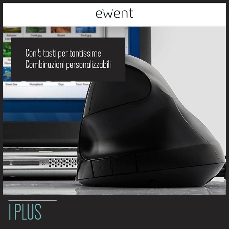 Ewent Mouse Ergonomico Contro Tunnel Carpale con Impugnatura Verticale 100DPI USB EW3156 — miniatura 6
