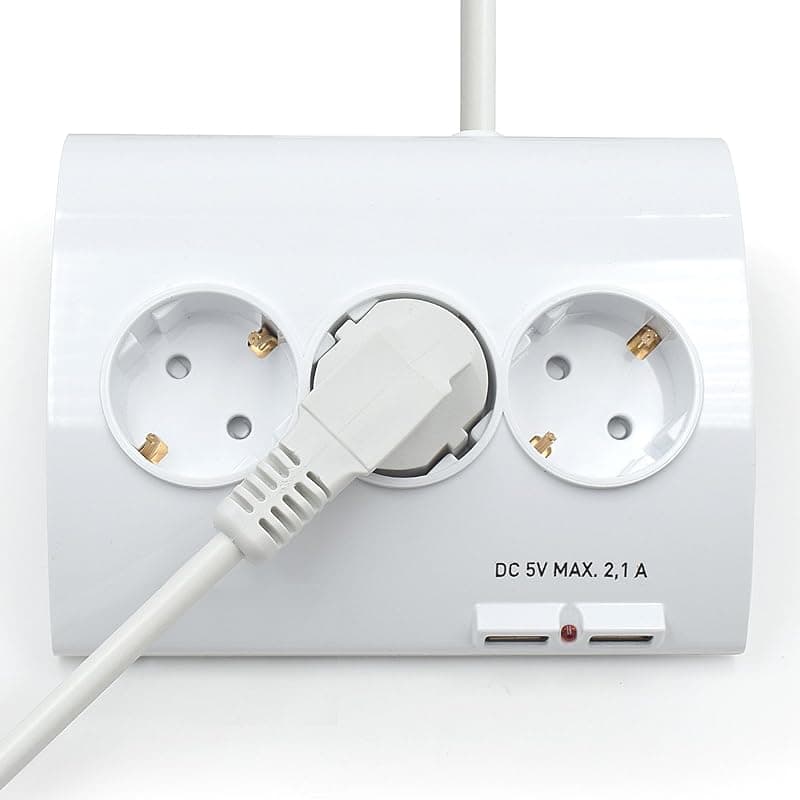 Ewent Multipresa da Scrivania 5PRESE Schuko + 2 Porte USB EW3935 — miniatura 8