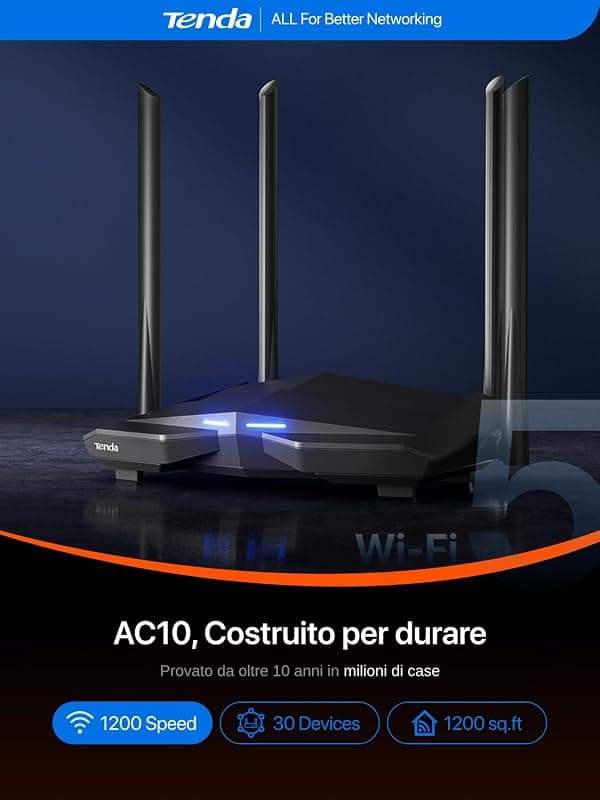 Tenda Router Dual Band Gigabit Smart AC10 — miniatura 3