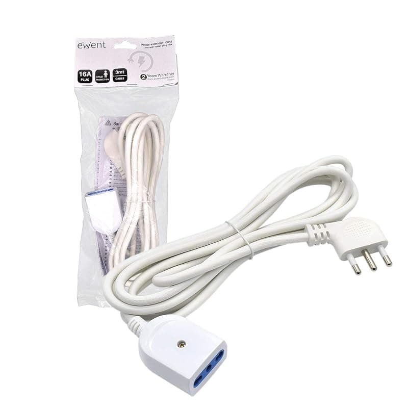 Ewent Prolunga Elettrica 3 MT Presa Italiana 16A Bianca EW3810 — miniatura 3