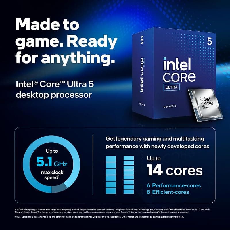Intel® Core™ Ultra 5 per sistemi processore desktop 225 10 cores (6 P-cores + 4 E-cores) fino a 4.9 GHz — miniatura 2