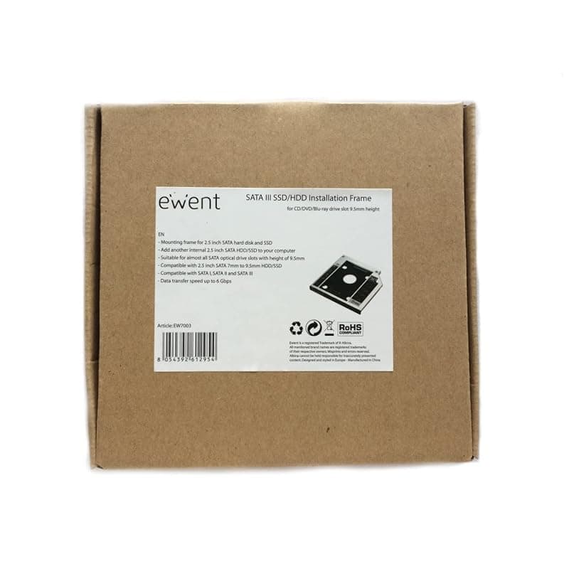 Ewent Caddy HDD/SSD SATA-III per Drive CD/DVD 9,5 MM EW7003 — miniatura 6
