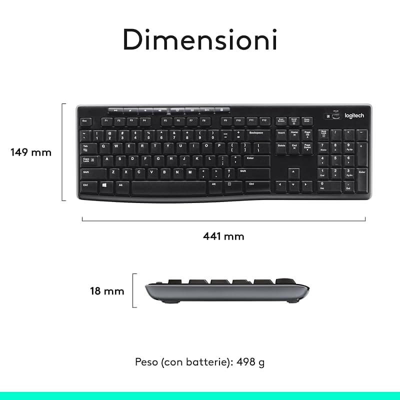 Logitech Kit Tastiera + Mouse Wireless MK270 920-004512 — miniatura 9