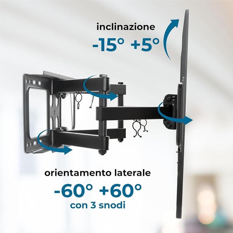 VulTech Staffa Fissa da Parete per TV 32-70" LED LCD Plasma - Snodi Resistenti, VESA fino a 600x400, Portata 40kg, con Livella a Bolla - BTV-D3270LITE — miniatura 3