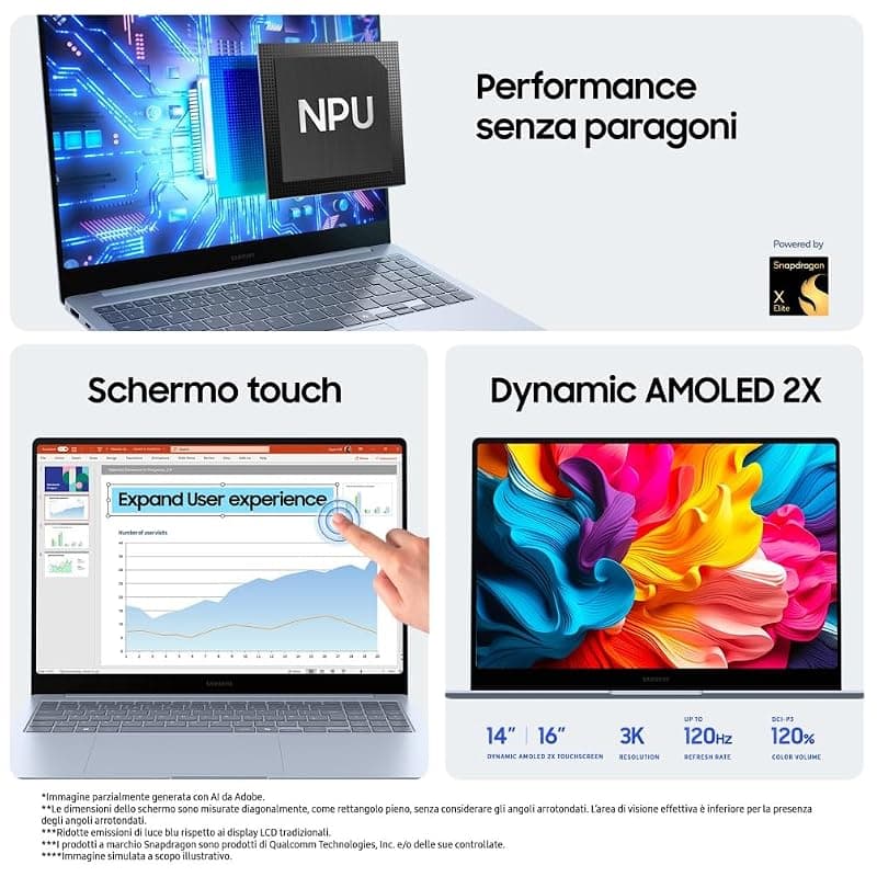 Samsung Galaxybook 4 Edge NP940XMA-KB1IT X1E-80-100/16GB/512GB/14"/TOUCH/W11 Home — miniatura 8