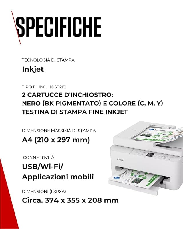 Canon PIXMA TS7550i Stampante Fotografica Multifunzione per Ufficio Wi-Fi — miniatura 6