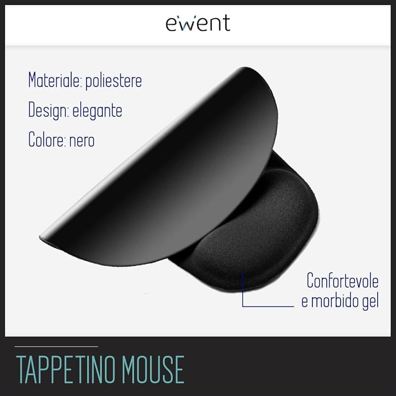 Ewent Tappetino Mouse Pad Poggiapolso in Silicone EW3181 — miniatura 2