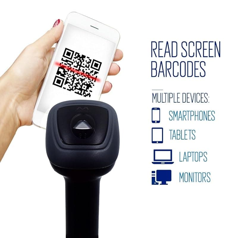 Ewent EW3440 - Lettore Codici Barcode Scanner Bar Code Reader a Barre Universale Laser 1D e 2D Ottico con Smart Dock con Cavo USB per Computer/Notebook, Windows XP / 7/8 ecc. — miniatura 5