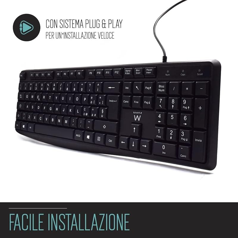 Ewent Tastiera Business USB Digitazione Silenziosa EW3000 — miniatura 5
