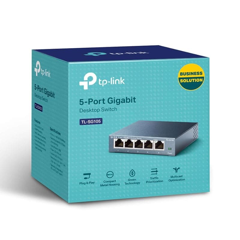 TP-Link TL-SG105 Switch 5 Porte Gigabit, 10/100/1000 Mbps, Plug & Play — miniatura 6