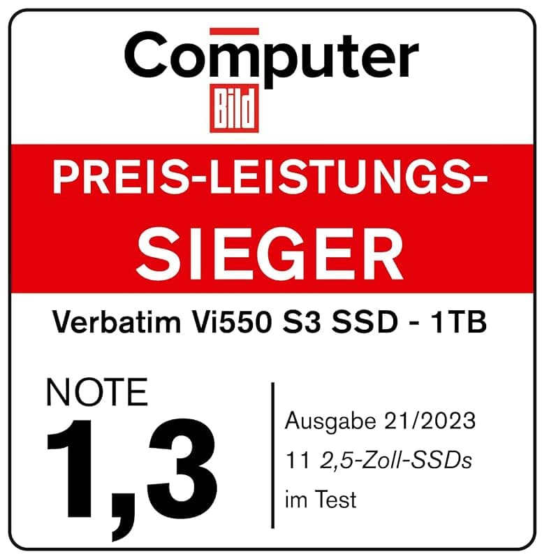Verbatim SSD Vi550 S3 - SSD interno da 256GB - Solid State Drive - Interfaccia SATA III 2,5''- Unità SSD interna con tecnologia 3D NAND - SSD da 256GB ad alta prestazione- 560MB/s — miniatura 5