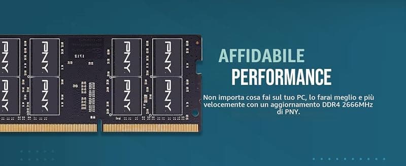 PNY RAM 16GB Performance DDR4 SODIMM 2666 MHz Memoria per Notebook (MN16GSD42666-SI) OEM BULK — miniatura 4