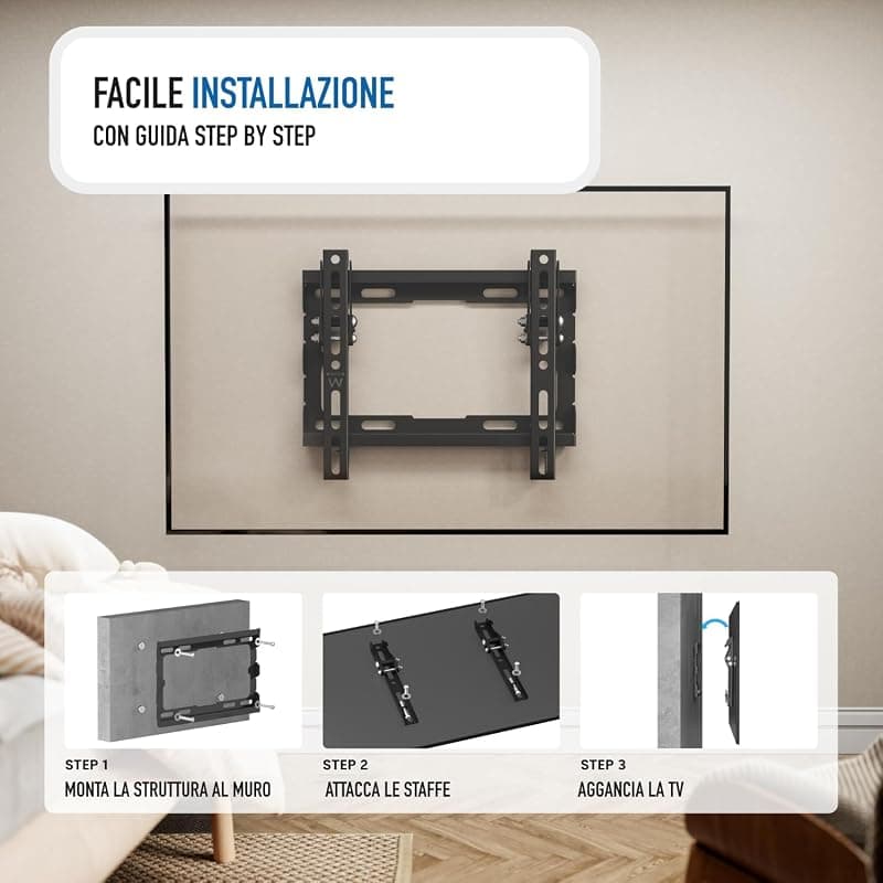 Ewent EW1506 Staffa Supporto TV LCD, LED per Schermi da 23" a 42", max VESA 200x200, Nero — miniatura 5