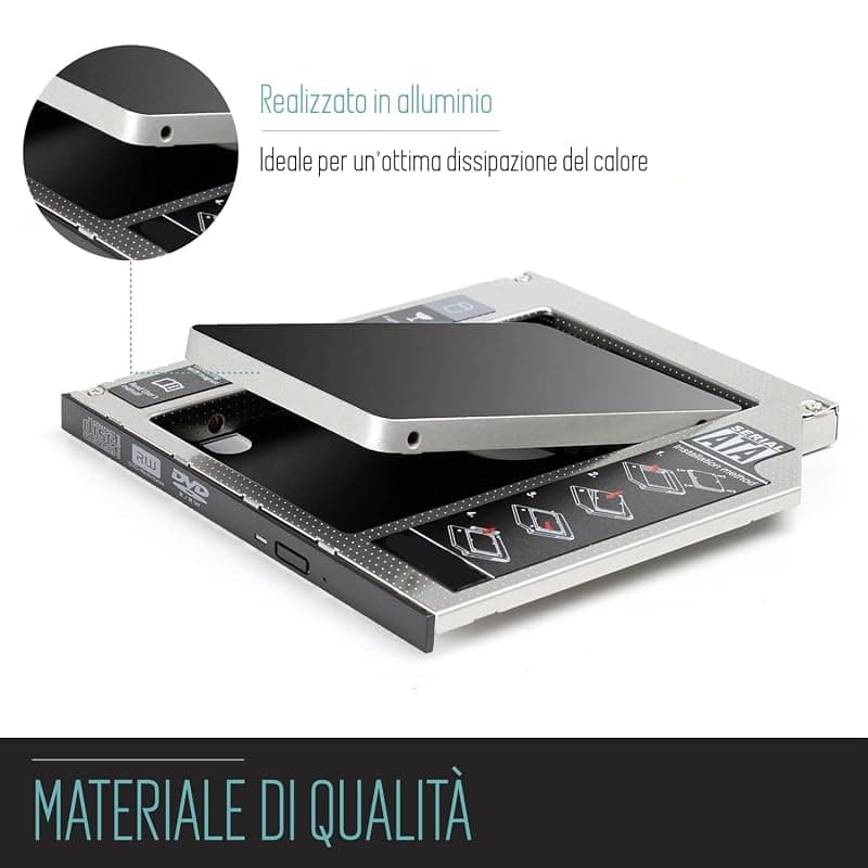 Ewent Caddy HDD/SSD SATA-III per Drive CD/DVD 9,5 MM EW7003 — miniatura 3