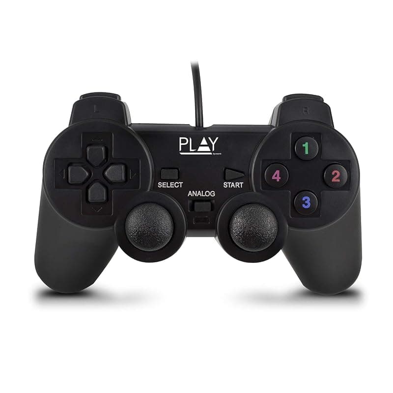 Ewent PL3330 Gamepad Joypad Fame Controller con Cavo USB per PC/Notebook Windows 7/8/8.1/10, Nero