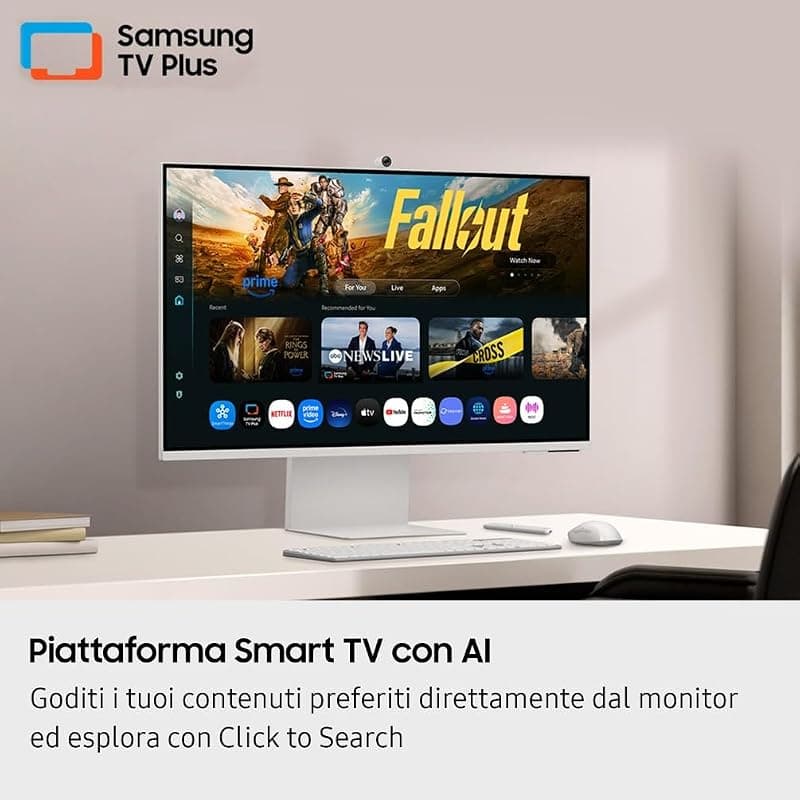 Samsung Monitor LED 32" Flat Smart M8 UHD 4MS HDMI/DVI LS32FM801UUXEN — miniatura 6