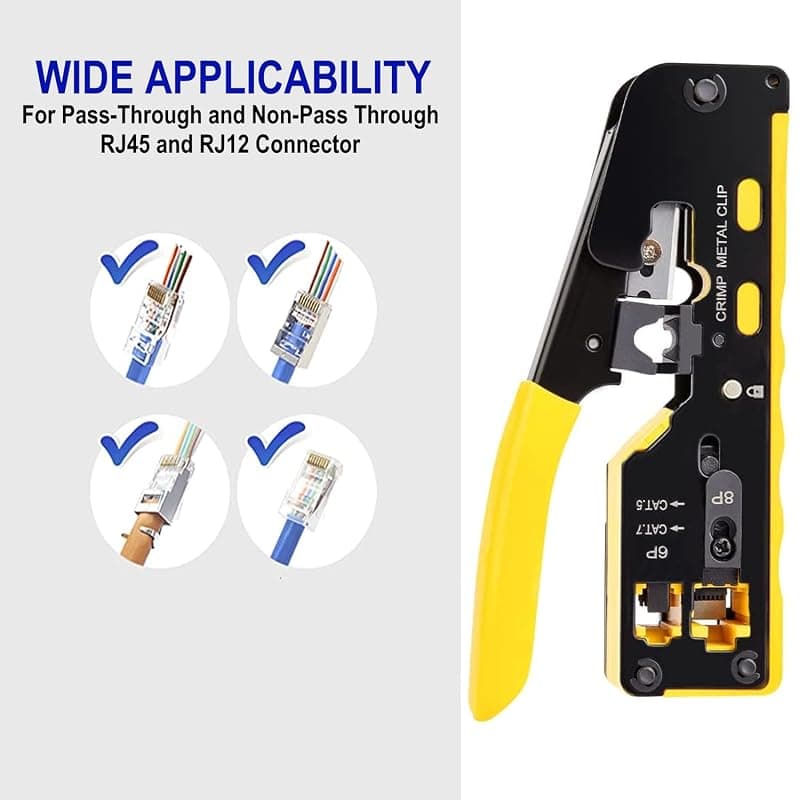 Ewent Pinza per Crimpare Professionale per Plug Modulari RJ45 CAT.5E/CAT.6/CAT.6A EW9006 — miniatura 2