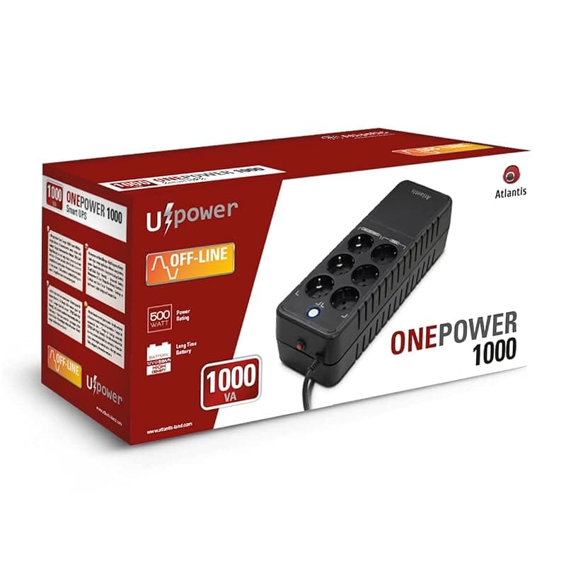 Atlantis UPS Smart 1000VA/500W 6 Schuko (3BACKUP + 3 Filtrate) A03-PS1000 — miniatura 7