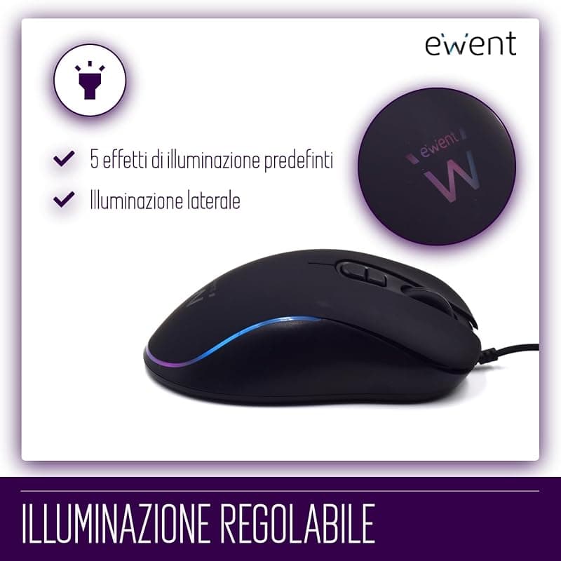 Play BY Ewent Mouse Ottico Gaming RGB USB 3600DPI PL3302 — miniatura 5