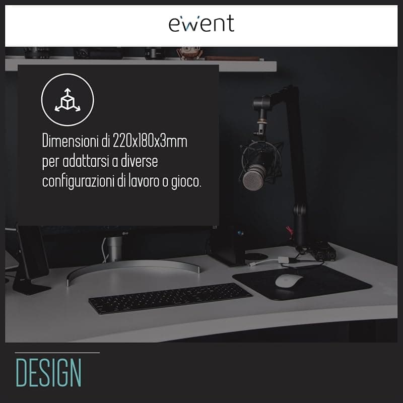 Ewent Mousepad in Pelle Nera EW2761 — miniatura 6