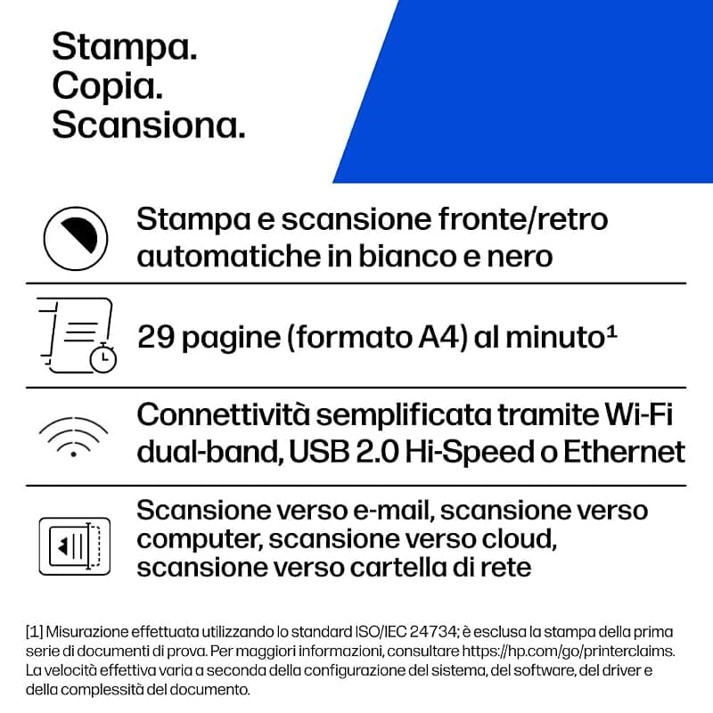 HP LaserJet M234sdw 6GX01F, Stampante Multifunzione A4, Stampa Fronte e Retro Automatica in Bianco e Nero, 29 ppm, WiFi, Ethernet, USB, ADF, Smart, No Fax, Schermo LCD a icone — miniatura 2