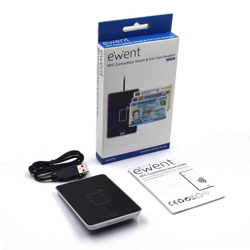 Ewent EW1053 Lettore RFID e NFC per Carta d'identità Elettronica CIE 3.0 per accedere a ANPR, INPS, INAIL, Agenzia Entrate e siti della P.A. - Colore Nero — miniatura 6