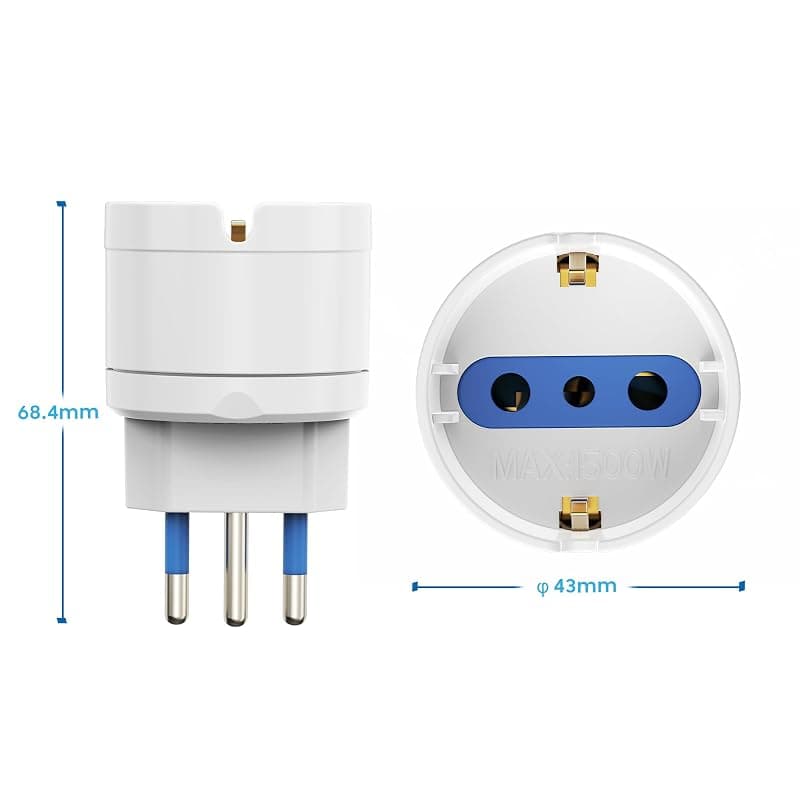 Ewent Adattatore Elettrico 1 Presa Spina Italiana 10A EW1198 — miniatura 7