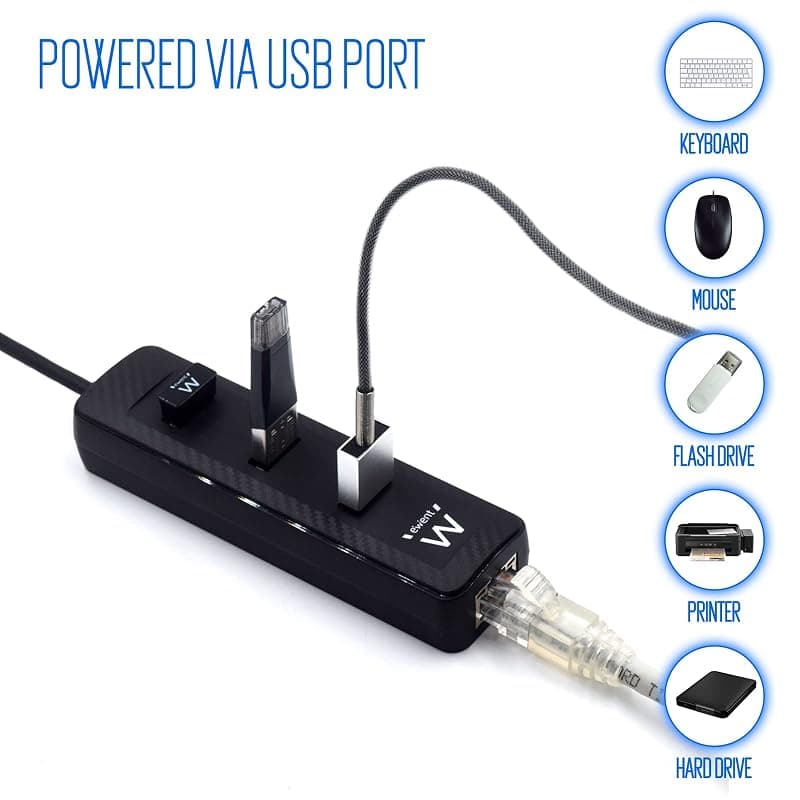 Ewent Hub USB 3.0 + 1P RJ45 Gigabit EW1140 — miniatura 5